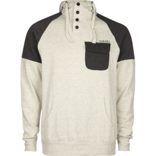 Rayne Mens Henley Hoodie Oatmeal In Sizes Medium, Small, Large, X Large