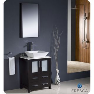 Fresca Fresca Torino 24 inch Espresso Modern Bathroom Vanity With Vessel Sink Espresso Size Single Vanities