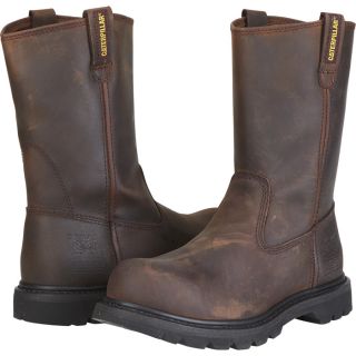 CAT Steel Toe Revolver Wellington Boot   Dark Brown, Size 7 1/2, Model P89516