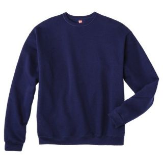 Hanes Premium Mens Fleece Crew Neck Sweatshirt   Navy L