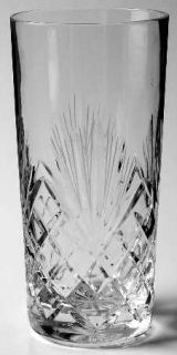 Zawiercie Zar2 Highball Glass   Cut Criss Cross & Fan Design On Bowl