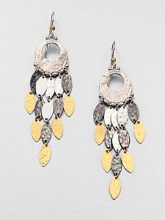 GURHAN 24K Yellow Gold and Sterling Silver Chandelier Earrings   Silver Gold