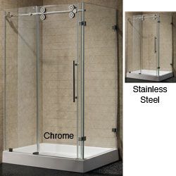 Vigo 36 X 48 Frameless 3/8 Clear Right Shower Enclosure With Base