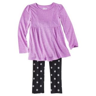 Circo Infant Toddler Girls 2 Piece Top and Legging Set   Purple 2T