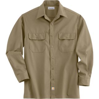Carhartt Long Sleeve Twill Work Shirt   Khaki, 3XL Tall, Model S224