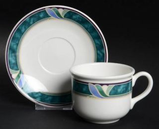 Lenox China Emerald Bay Flat Cup & Saucer Set, Fine China Dinnerware   Casual Im