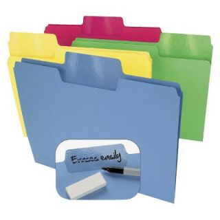 Erasable Super Tab File Folders, Letter   24 Per Set