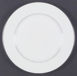 Wyndham Prelude Dinner Plate, Fine China Dinnerware   Platinum Trim&Verge On Whi