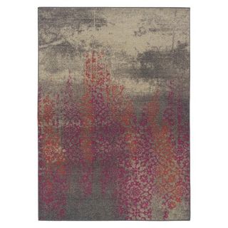 Climbing Floral Area Rug   Gray/Pink (53x76)