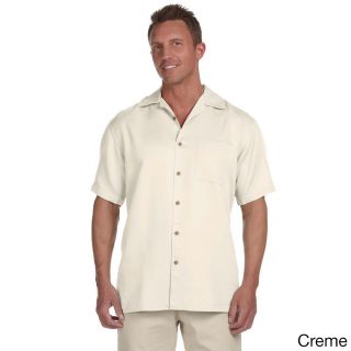 Harriton Mens Bahama Cord Camp Shirt Ivory Size XXL