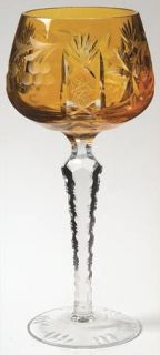 Imperial Crystal (Import) 519 Amber Water Goblet   Amber (Orange),Cut Bowl,Clear