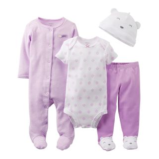 Carters Lavender Bear 4 pc. Layette Set   Girls newborn 9m, Lavender (Purple),