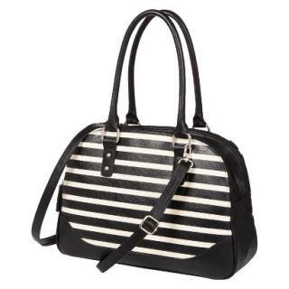 Merona Striped Satchel Handbag   Black/White