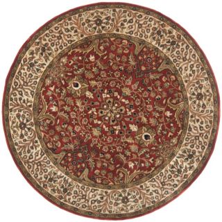 Handmade Persian Legend Red/ Ivory Wool Rug (36 Round)