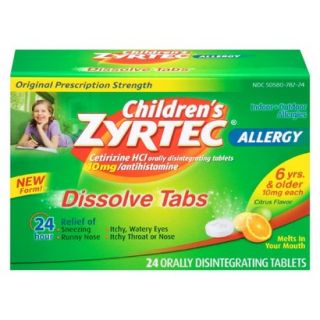 Childrens ZYRTEC 24 Hour Allergy Dissolve Tablets   24 Count
