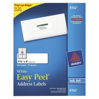Avery 1 1/3 x 4 Inkjet Easy Peel Address Labels   White (350 Per Pack)
