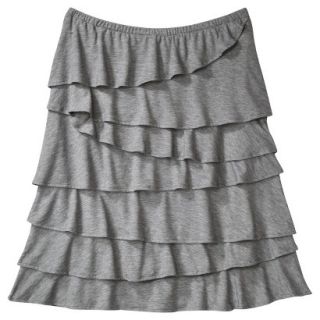 Merona Womens Knit Ruffle Skirt   Heather Gray   L