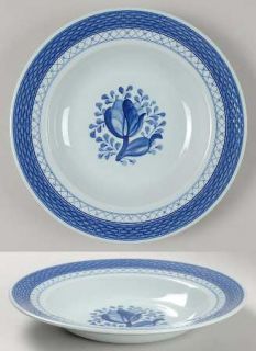 Royal Copenhagen Tranquebar Blue Rim Soup Bowl, Fine China Dinnerware   Blue Ros