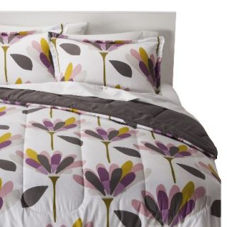 Room Essentials Reversible Abstract Floral Comforter   Purple (Full/(Queen)