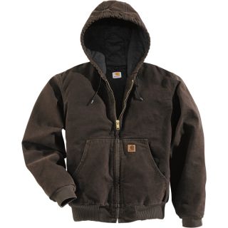 Carhartt Sandstone Active Jacket   Quilted Flannel Lined, Dark Brown, Large