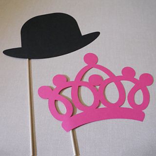 CrownHat Photo Booth Props for Wedding (2 Pieces)