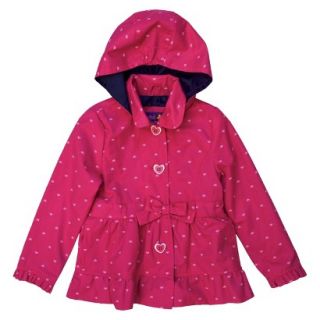 Pink Platinum Toddler Girls Heart Trench Coat   Fuchsia 2T