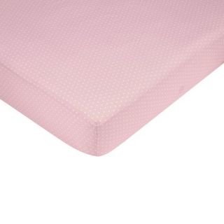 Pink Mod Dots Fitted Crib Sheet   Mini Dot