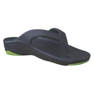 Boys Dawgs Premium Flip Flop Sandals   Navy/Lime Green 11