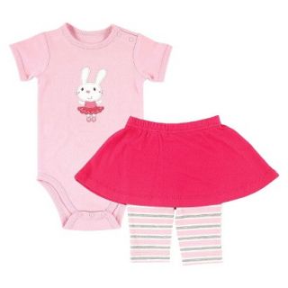 Hudson Baby Newborn Girls Bodysuit and Skirt Set   Pink 0 3 M