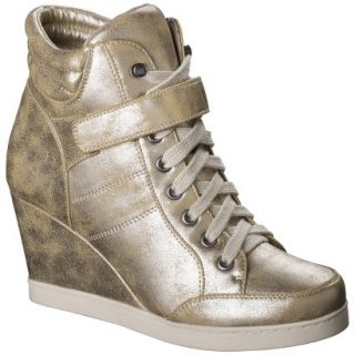Womens Xhilaration Sandra Sneaker Wedge   Gold 5.5