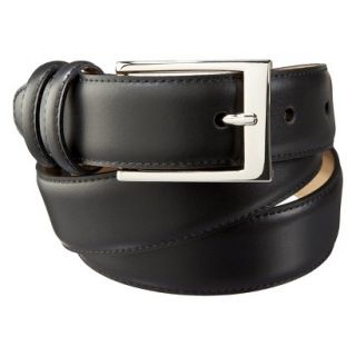Merona Mens Belt   Black with Silver Buckle   Large