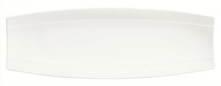 Syracuse China Long Platter w/ Wide Rim, Under Ring & Royal Rideau Body, Glazed, 16 x 5.75 in