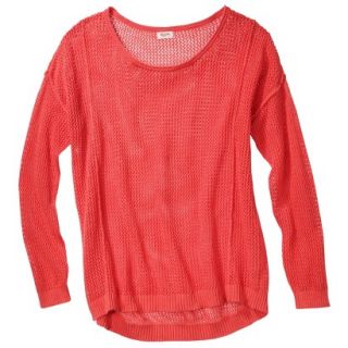 Mossimo Supply Co. Juniors Plus Size Mesh Pullover Sweater   Coral 1