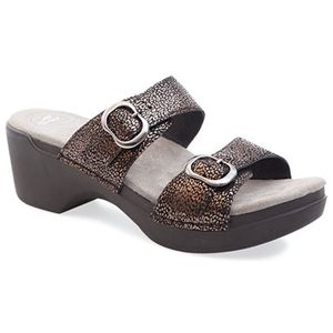 Dansko Womens Sophie Black Shimmer Sandals, Size 35 M   9841 500200