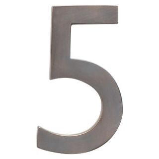 Architectural Mailbox 4 Cast Floating House Number 5 Dark Aged Copper