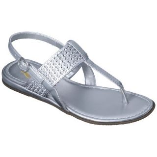 Girls Rachel Shoes Jordan Thong Sandals   Silver 4