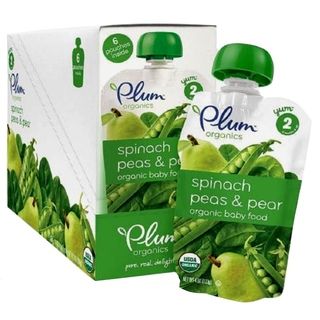 Plum Organics Second Blends Spinach, Peas   Pear 4 ounce Pouch (pack Of 6)
