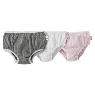 Burts Bees Baby Toddler Girls 3  pack Panty   Ivory/Pink/Grey 2T