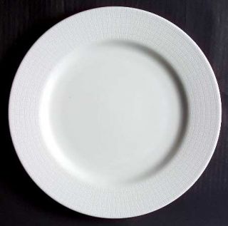 Vista Alegre City Dinner Plate, Fine China Dinnerware   White On White Weave Bor