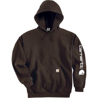 Carhartt Midweight Hooded Logo Sweatshirt   Dark Brown, 3XL Tall, Model K288