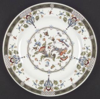 Wedgwood Altona Dinner Plate, Fine China Dinnerware   Flowers,Blue Vases,Green D