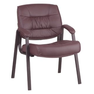 Office Star Visitors Leather Chair EX8124 Leather Color Burgundy