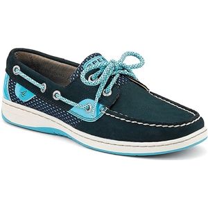 Sperry Top Sider Womens Bluefish 2 Eye Navy Turquoise Sporty Mesh Shoes, Size 8.5 M   9266743