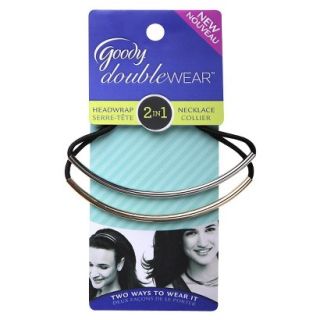 Goody Double Wear 2 in 1 Headband and Necklace Black Elastic with Silver Bangle