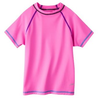 Speedo Girls Short Sleeve Rashguard   Pink XL
