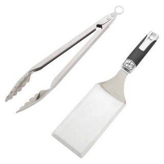 Guy Fieri Signature 2 Piece Stainless Steel Burger Turner and Tongs Set