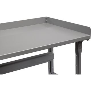 Tennsco 72 Inch x 30 Inch Workbench Side/Backstop Rail, Medium Gray, Model SB 