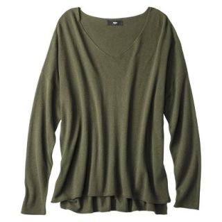Mossimo Womens Plus Size V Neck Pullover Sweater   Paris Green 1