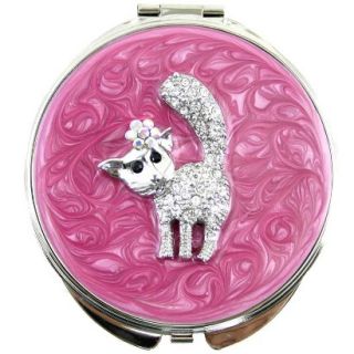 Crystal Cat Compact Mirror
