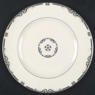 Royal Doulton St. Regis Dinner Plate, Fine China Dinnerware   Whte/Tan Scrolls O